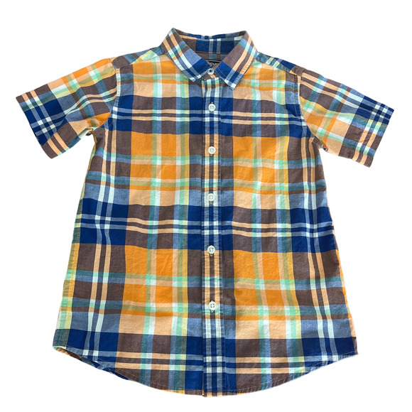 Land’s End checked button up Boys Sz 5-6 barely used - Picture 1 of 7